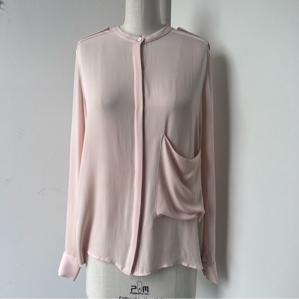 Theory blouse pale pink sz M